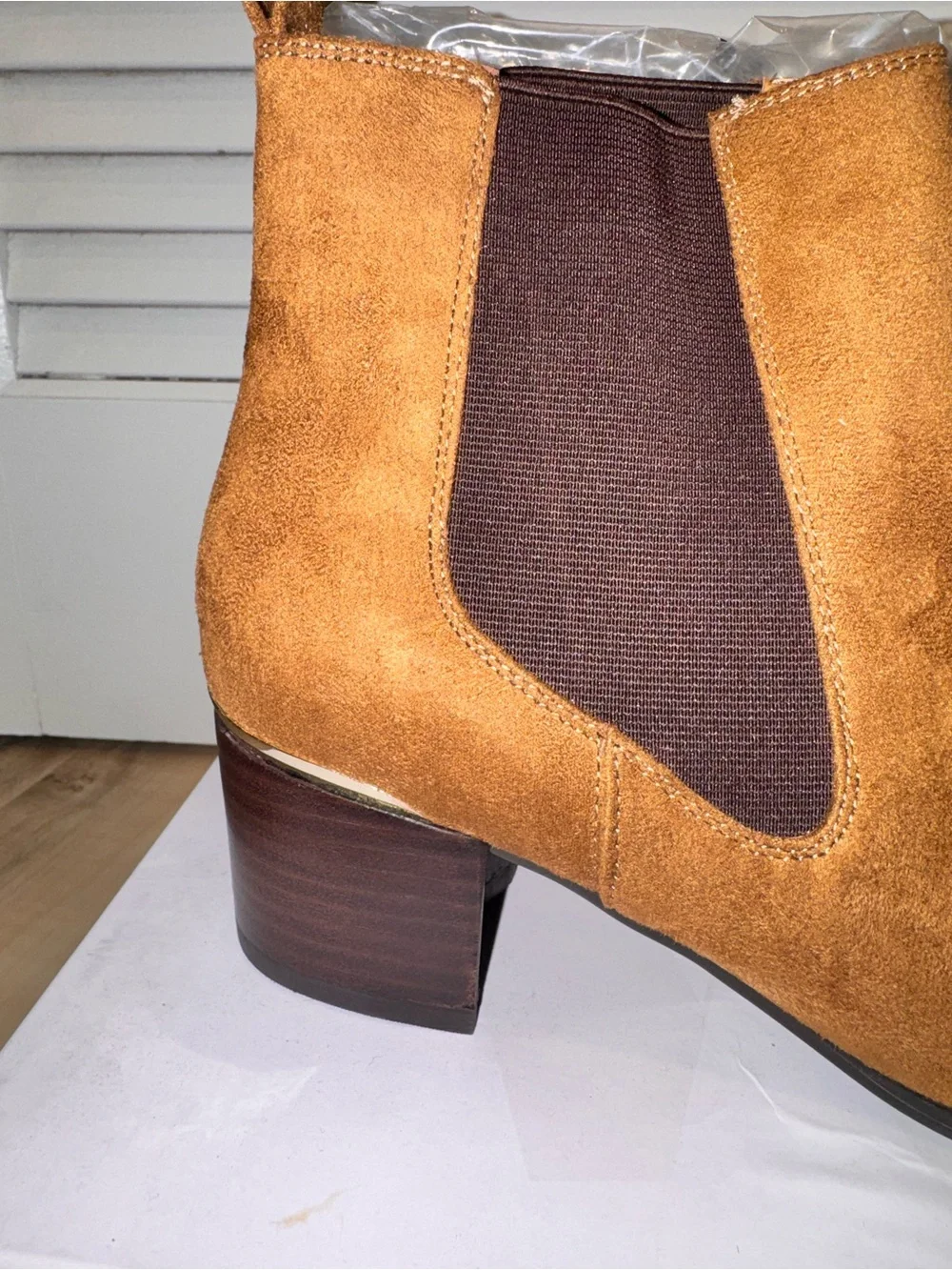 Nine West Suede Pull-On Ankle Boots in Cognac Brown
